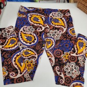 LuLaRoe Tall & Curvey Paisley Print Leggings Colorful Patterned Women Activewear